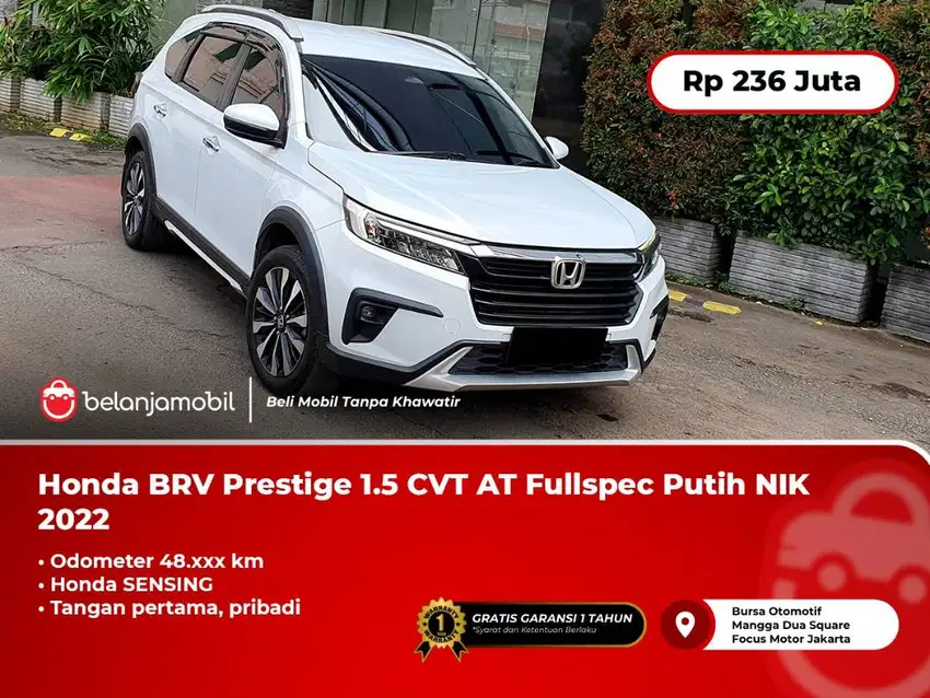 [ FULLSPEC ] Honda BR-V BRV BR V Prestige Sensing CVT Putih 2022/2023