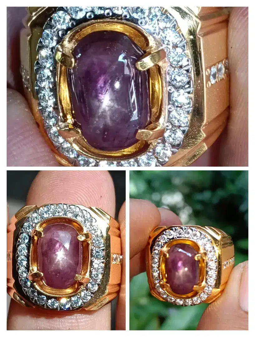 Windusara Ruby Burma belang warna ungu