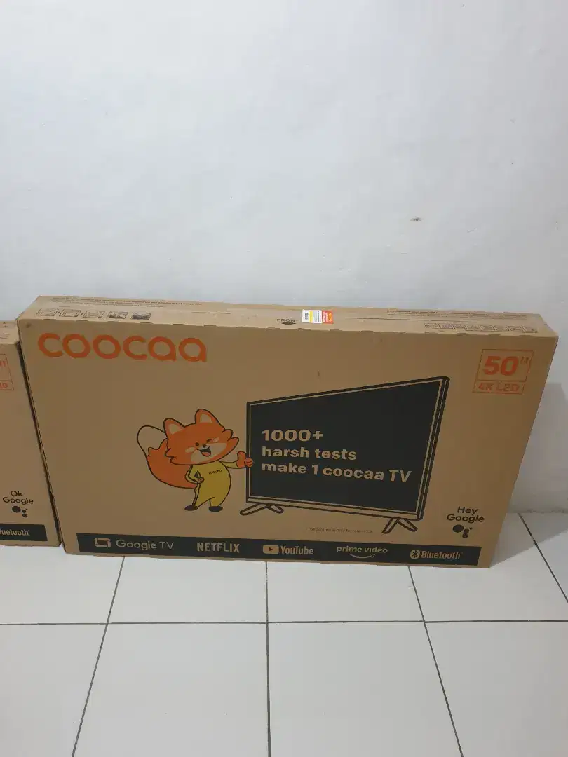 COOCAA GoogleTV 50 inch 4K UHD. Baru, bosa COD & disettingkan