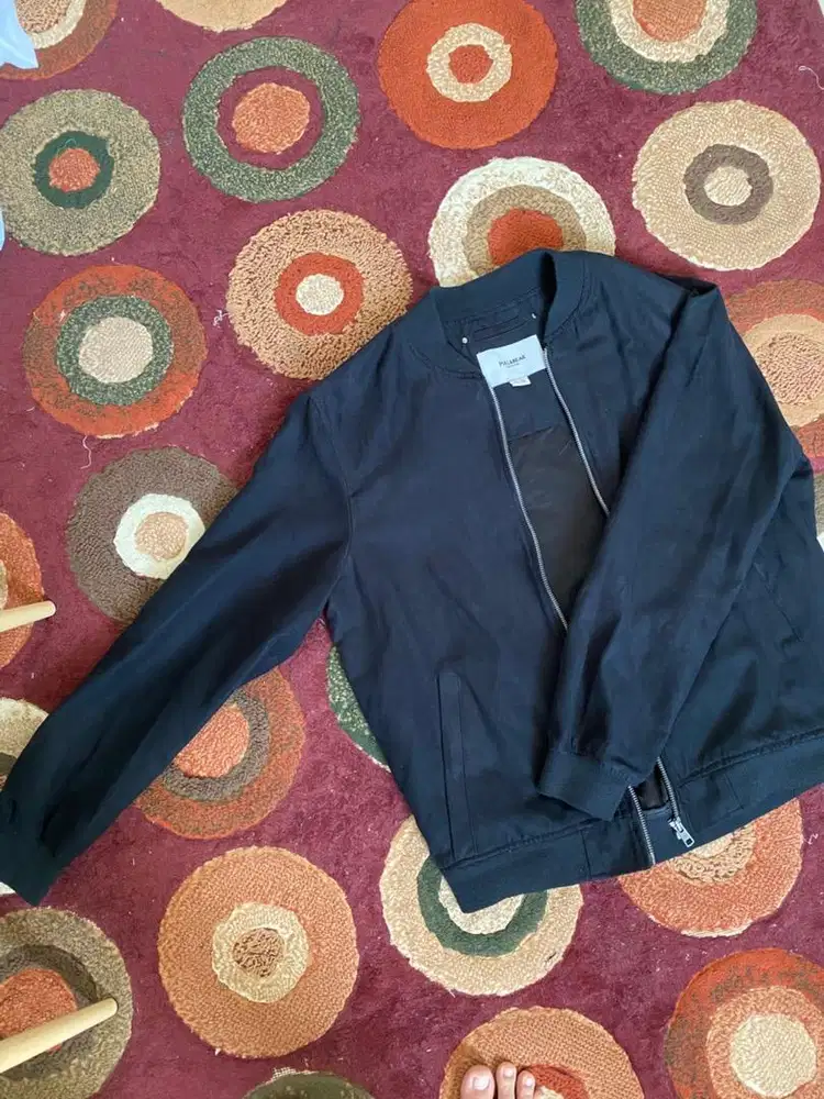 Sweater outer jaket hitam panjang original pull n bear pull & bear