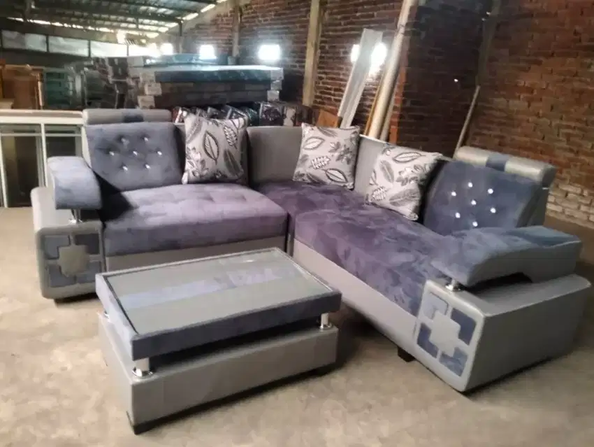 Sofa sudut minimalis abu