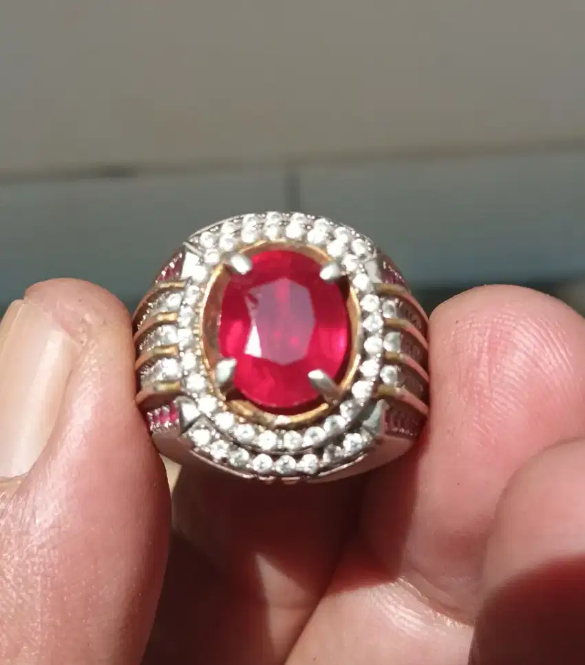 Cincin batu Ruby ring perak