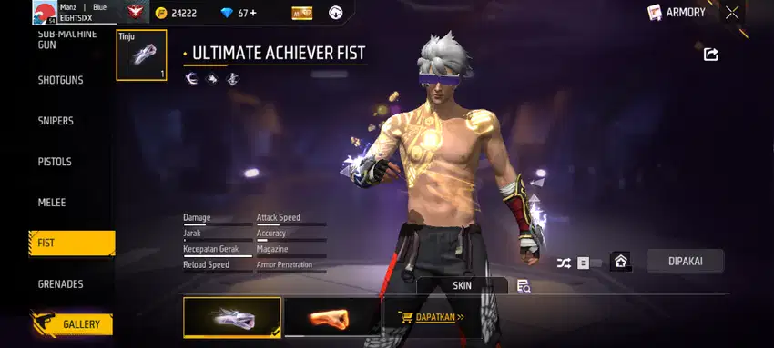 Akun ff evo level 6 SG TROMPET