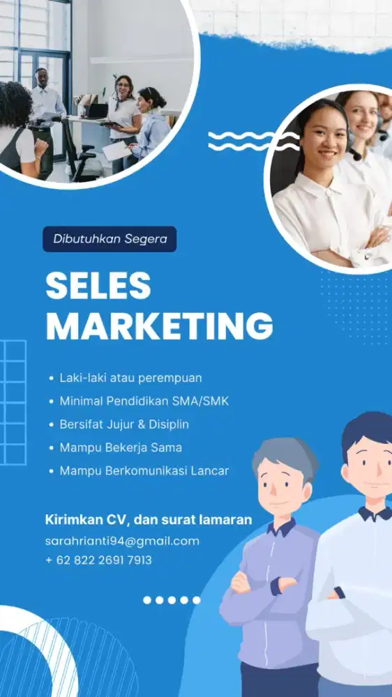 DICARI SELES MARKETING WANITA,DI UTAMAKAN MEMPUNYAI PASPORT GAJI8-10JT