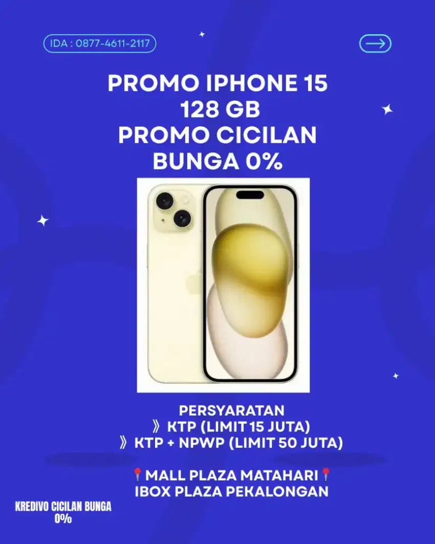PROMO IPHONE 15 GARANSI RESMI iBOX PROMO CICILAN BUNGA 0%