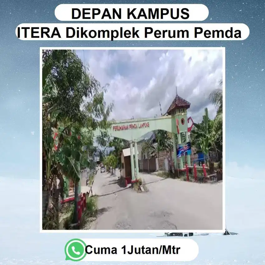 TANAH DATAR SIAP BANGUN  LOKASI SANGAT STRATEGIS DI DEPAN KAMPUS ITERA