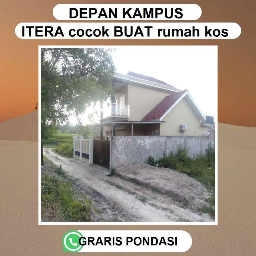 Tanah datar siap bangun.. Lokasi sangat strateghis Dekat kampus ITERA