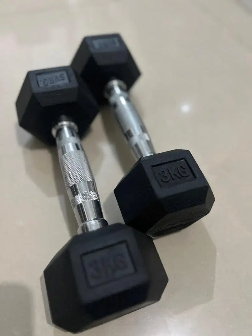 Svarga Hexagonal Rubber Dumbell 3kg