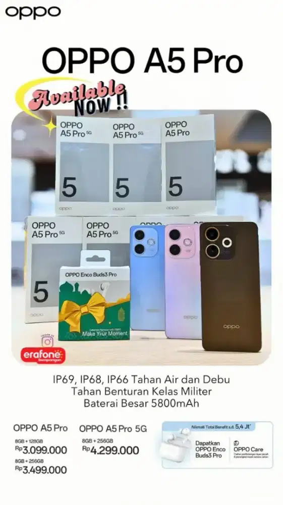 Oppo A5Pro Promo Free TWS + Kredit tanpa DP