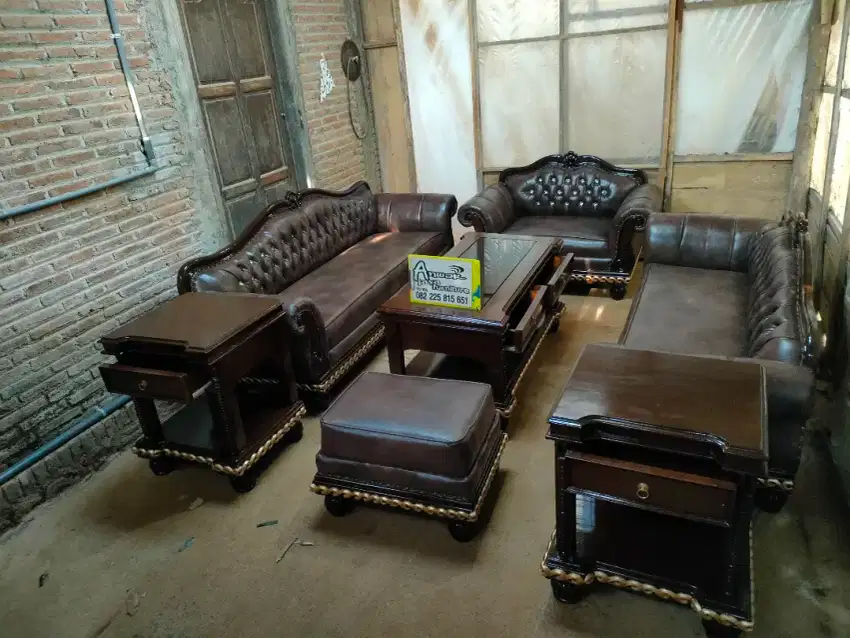 Kursi tamu sofa set minimalis full kayu jati