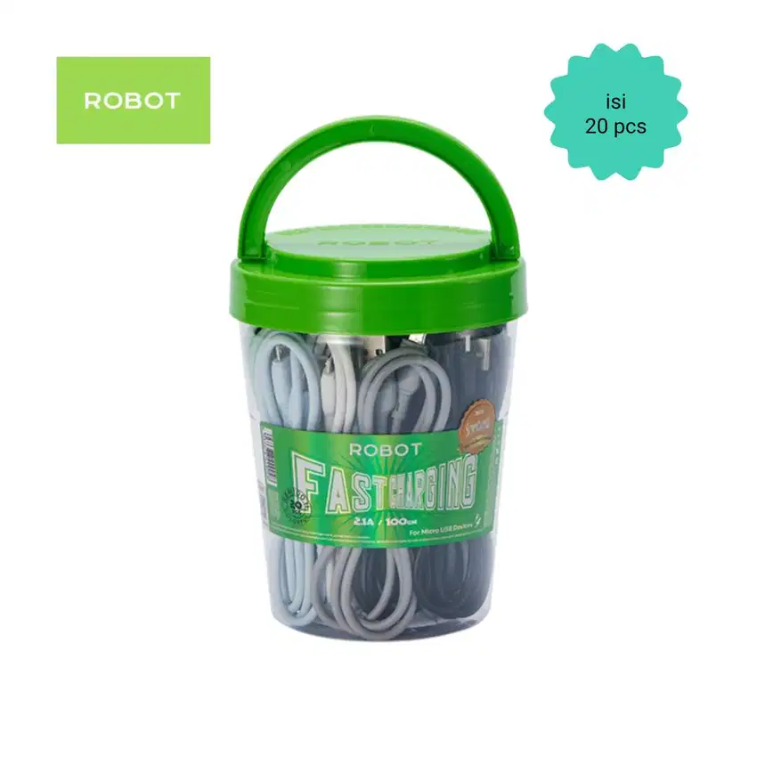 Kabel data Micro USB robot RBM100 2A 1 Toples isi 20 pc