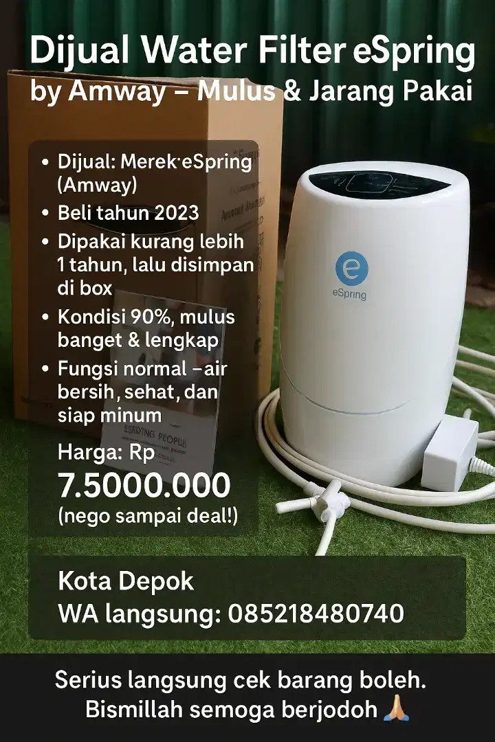 Dijual Water Filter eSpring by Amway – Mulus & Jarang Pakai