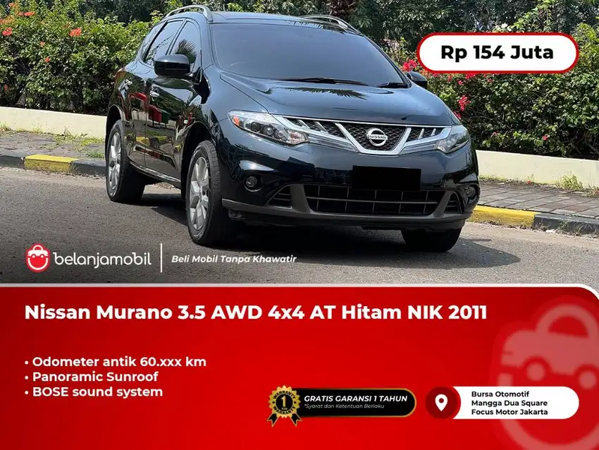 [LOW KM] Nissan Murano 3.5 AWD 4x4 AT Hitam 2011/2012