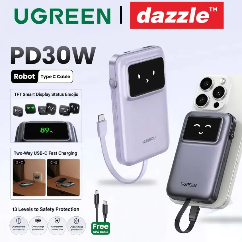 UGREEN Uno PowerBank 10000mAh Fast PD 30W TFT Smart Display