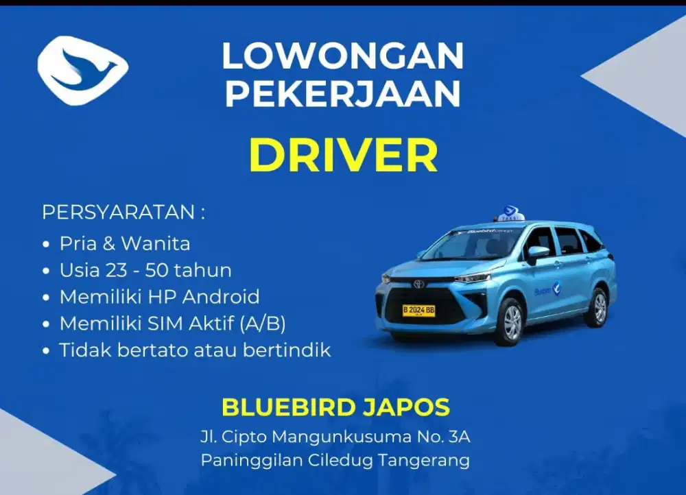 Loker Driver Taxi Bluebird