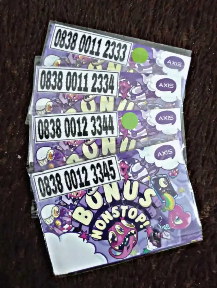 Nomor cantik kartu Perdana Axis Angka Super Rapi urut 012345