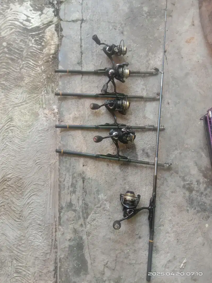 Joran udang lengkap dengan reelnya