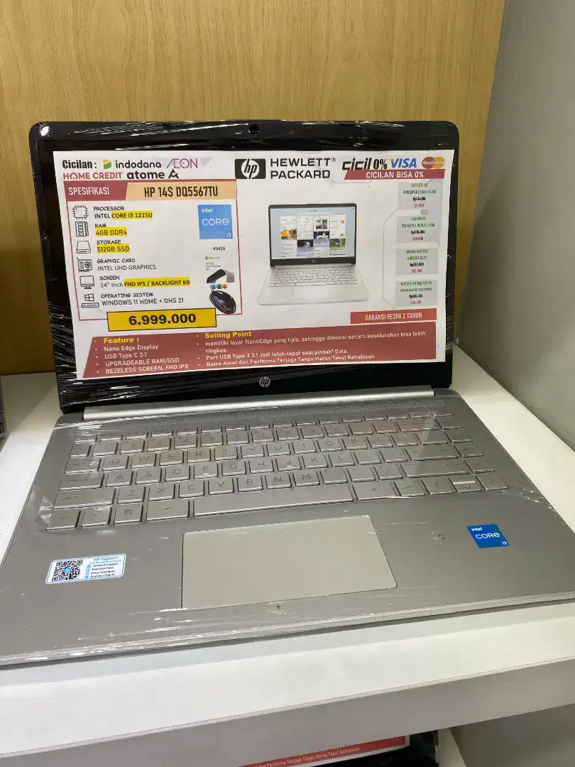 Laptop hp Hewlett Packard,Intel core i3 12155U,ram 4G DDR4, 14 Inch