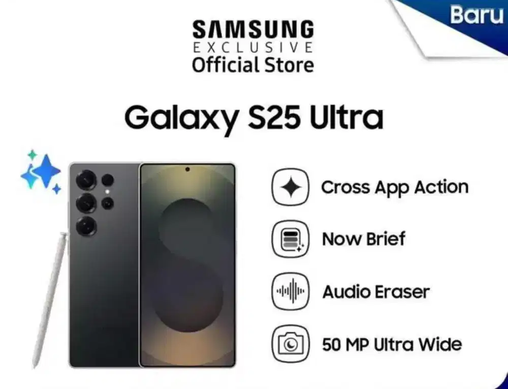 Baru...Samsung S25 Ultra 5G 12/256 Grs Resmi (Warna : Titanium Black)