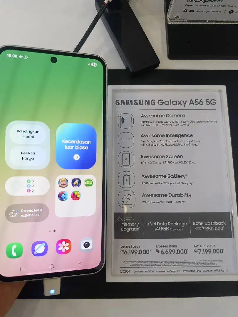 Kredit Samsung A56 5G Ram 8GB Rom 128GB tanpa DP