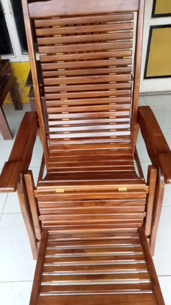 Kursi santai berbahan kayu jati kursi teras rumahan ready stock