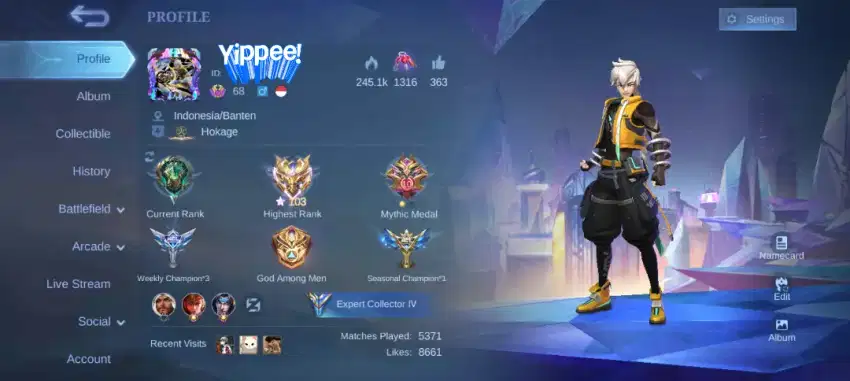 Akun Immortal Mobile Legend