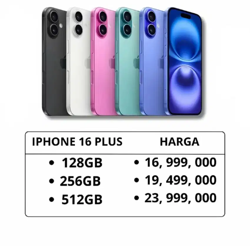 Iphone 16 plus free adapter dan garansi human eror 1 tahun