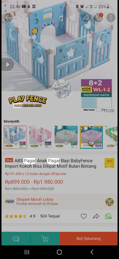 Pagar pembatas anak bermain, only 1 jt