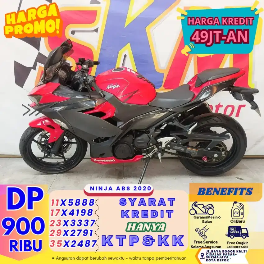( ninja 250 abs tahun 2020 dp:900 syart kk dan ktp