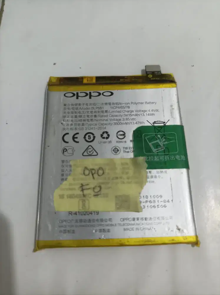 Batre Cabutan ori Oppo F9 kondisi baik