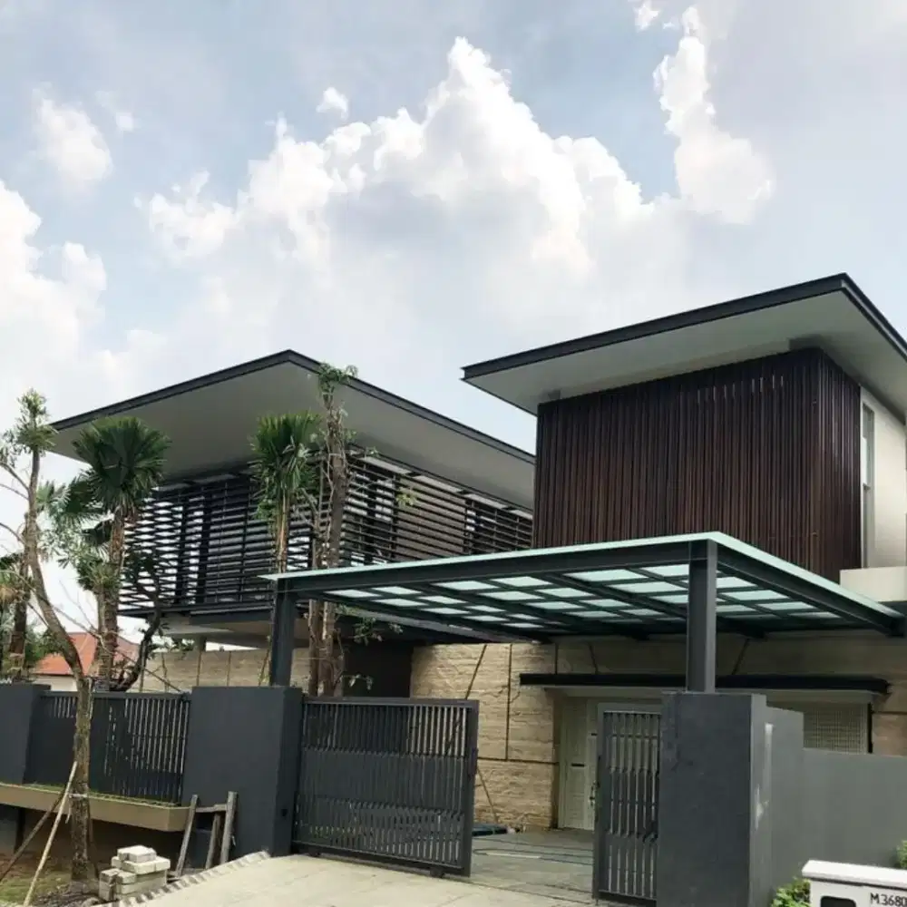 kanopi kaca dan pagar kaca stainless *009