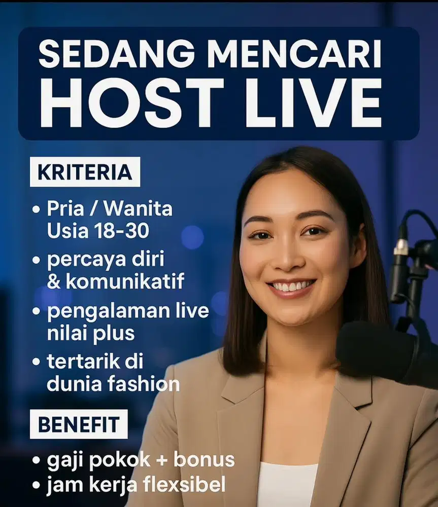 LOWONGAN HOST LIVE