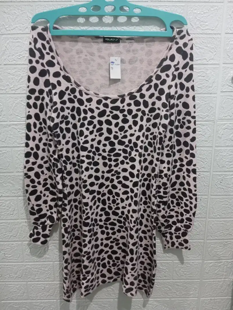Sale atasan wanita motif loreng fit xl