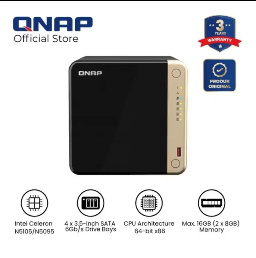 Qnap NAS TS464-8G 4Bay - New - Garansi Resmi 3 Tahun