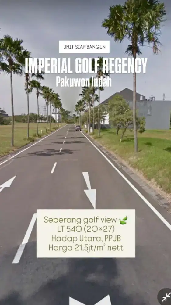 Dijual Kavling Imperial Golf Regency Pakuwon Indah dekat Citraland
