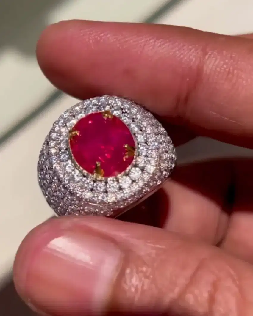 Ruby Burma Ring Silver Handmade