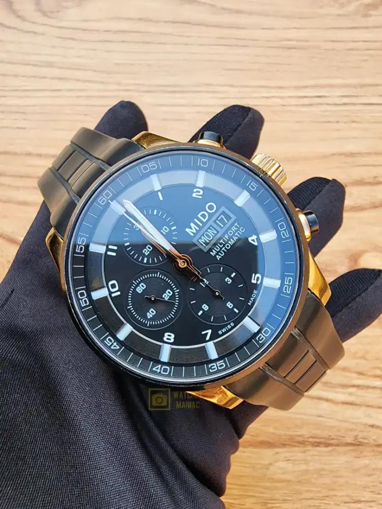 Jam Tangan Sporty Original Mido Multifort Chronograph Automatic Swiss