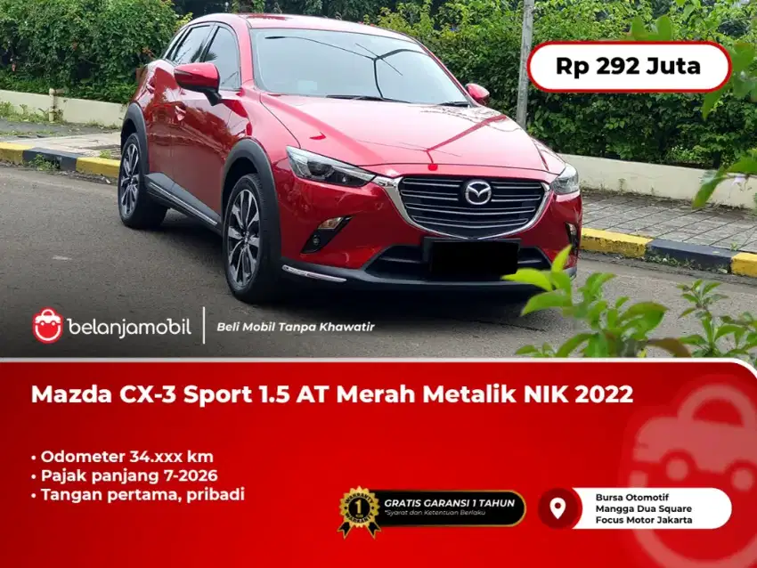 LIKE NEW !! MAZDA CX-3 CX3 SPORT 2022 / 2023 MERAH