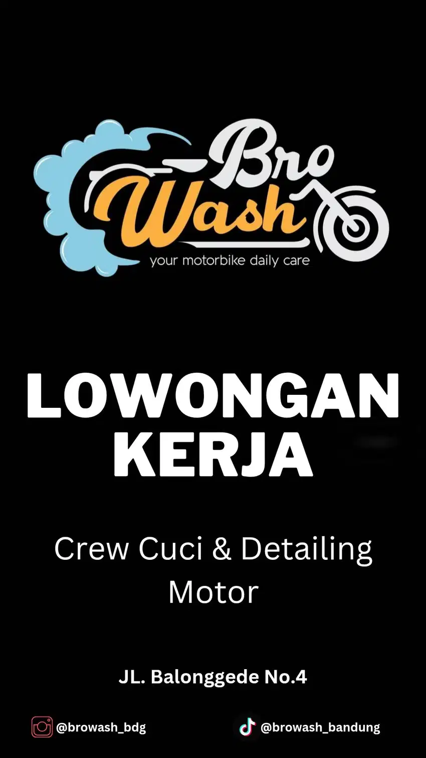 Lowongan Crew Cuci Motor Browash