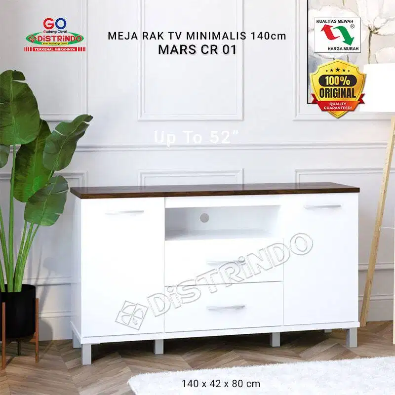 Bufet TV / Meja TV / Rak TV Minimalis Kayu 140cm Kaki BOLD Elegan