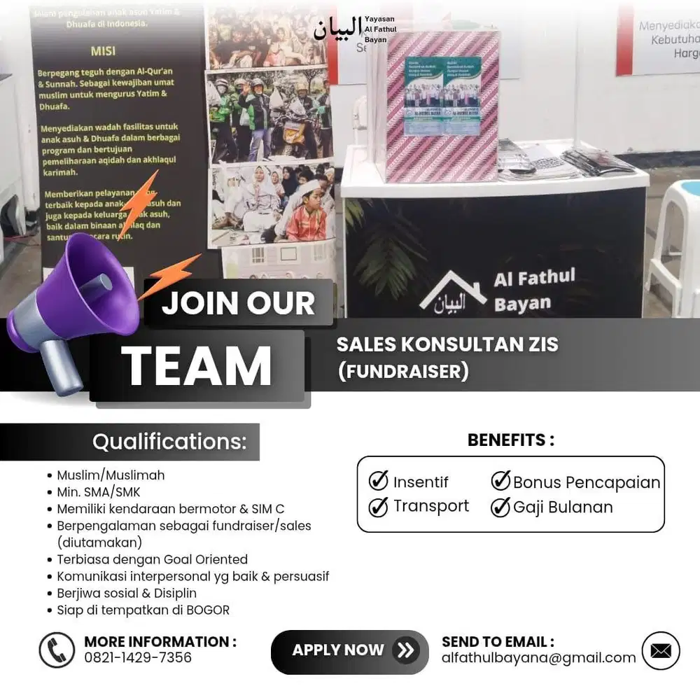DIBUTUHKAN SECEPATNYA! KONSULTAN ZAKAT INFAQ SODAKOH (Fundraiser)