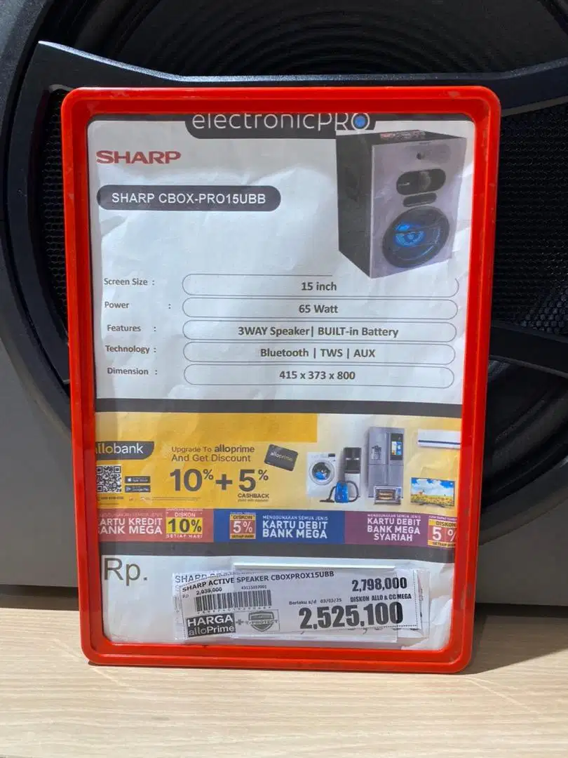 CICILAN 0% SPEAKER SHARP