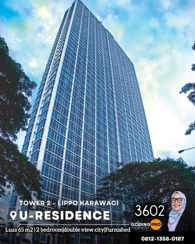 FOR RENT APARTMENT U RESIDENCE DOUBLE VIEW  DEKET KAMPUS UPH