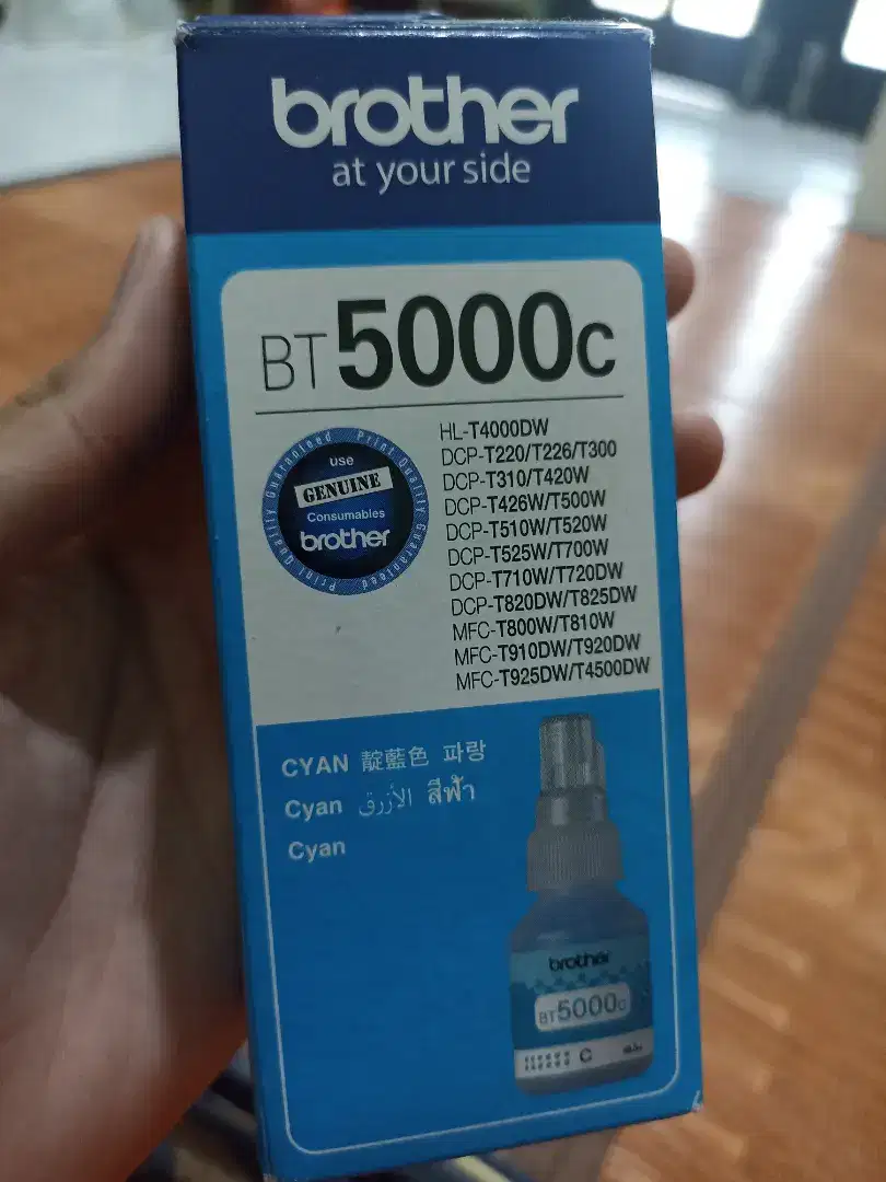 Tinta Brother BT5000c Warna Cyan Biru Tinta Sisa Setengah