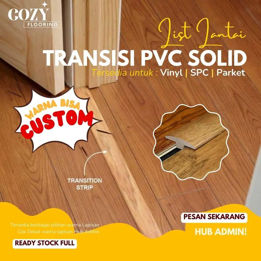 List transisi lantai pvc solid | sambungan lantai custom lengkap