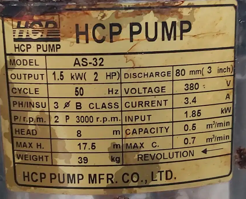 Pompa Submersible merk HCP type AS 32