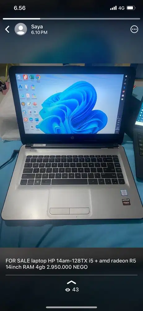 Laptop HP 14am-128TX Intel core 5 + amd radeon R5