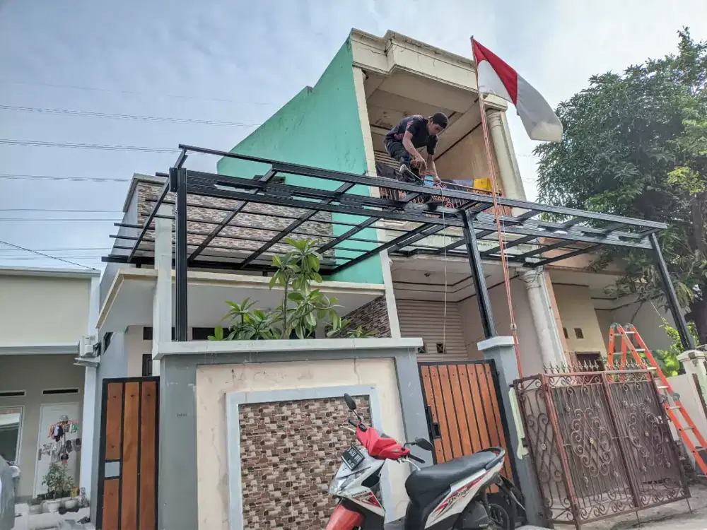 PEMASANGAN KANOPI BAJA RINGAN DENHAN BERBAGAI JENIS ATAP