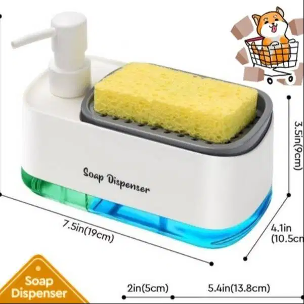 soap dispenser Tempat sabun cuci piring dan tangan 2 in 1 free spons