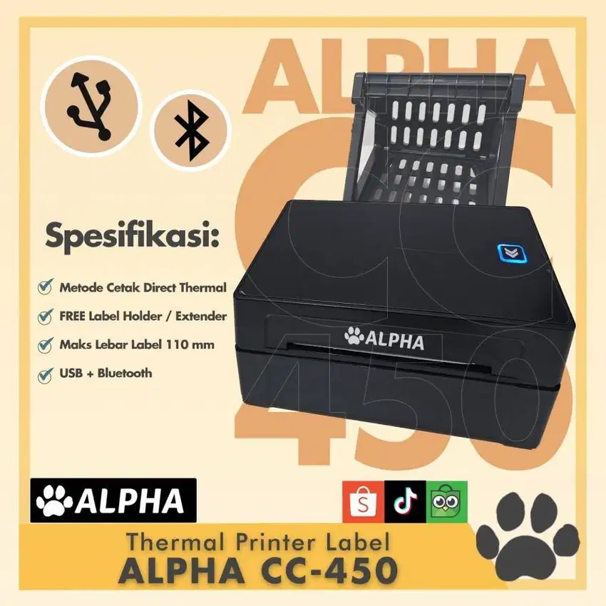 Printer thermal bluetooth 110mm ALPHA CC-450 USB+BLUETOOTH